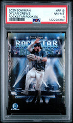 Graded 2025 Topps Bowman Dylan Crews #RR15 Rockstar Rookies Rookie RC Baseball Card PSA 8 Near Mint (ONLINE ORDER ONLY)