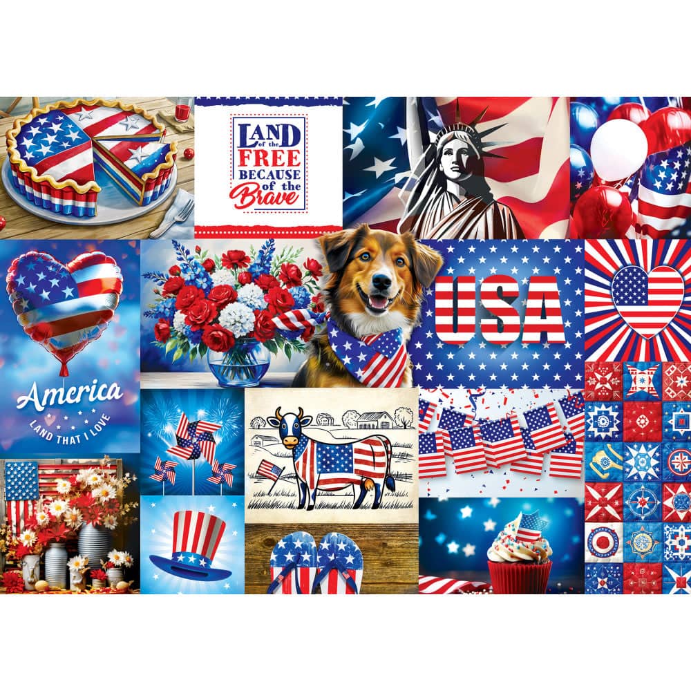 Celebrate America - Red, White, and Blue All Over 1000 Piece Jigsaw Puzzle
