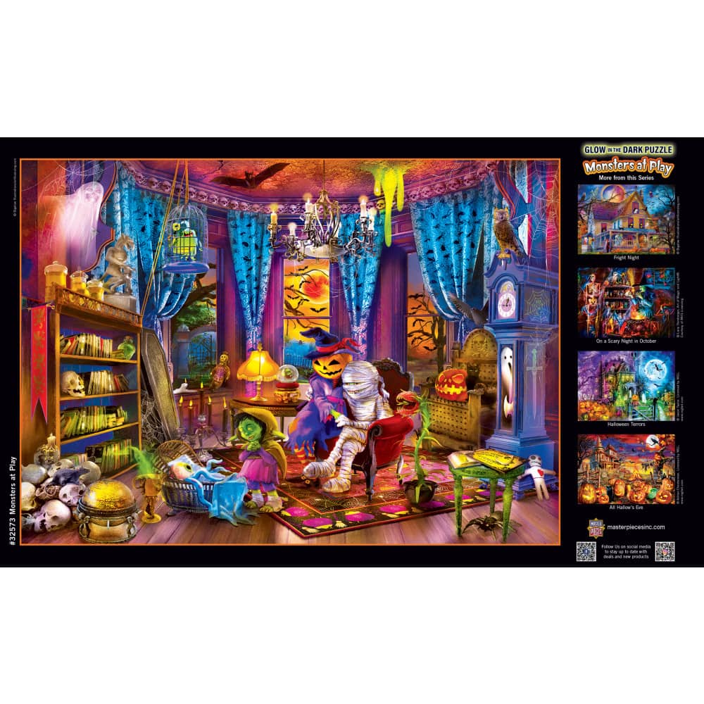 Glow in the Dark - Monsters at Play 500 Piece Jigsaw Puzzle