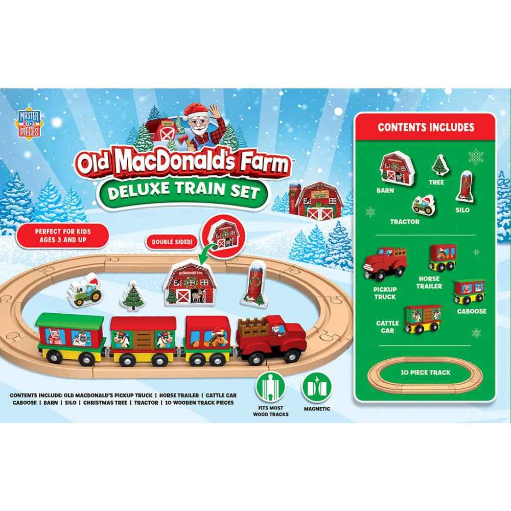Old MacDonald's Farm Holiday Toy Train Set - Deluxe Edition