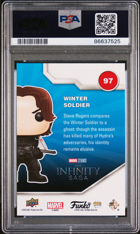 2023 UPPER DECK FUNKO POP MARVEL  WINTER SOLDIER CONFETTI BOMB #97  PSA 10 (Online Order Only)