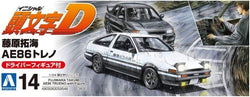 Aoshima: 1/24 Initial D - Takumi Fujiwara AE86 Trueno (Project D Ver.) with Driver Scale Model Kit #14 (ONLINE ORDER ONLY)