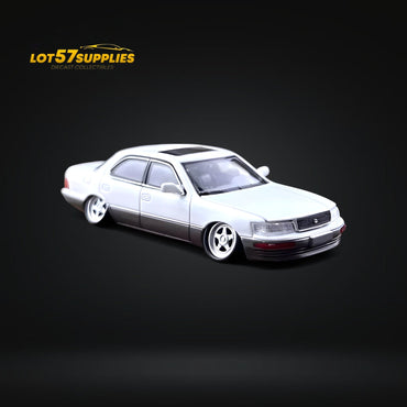 Fine works64 Lexus LS400 - White/Gray Double Stanced 1:64 (ONLINE ORDER ONLY)