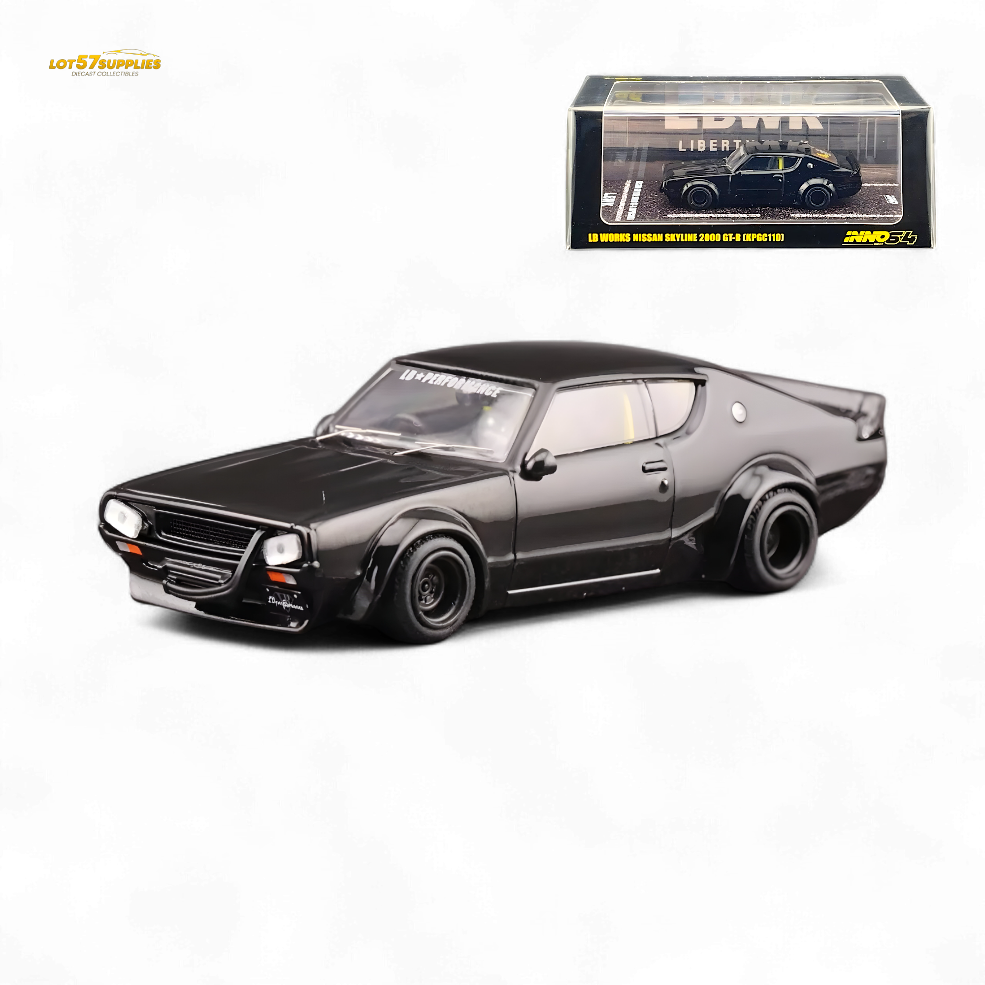 Inno64 Nissan Skyline 2000 GT-R KPGC110 KENMERI Black 1:64 (ONLINE ORDER ONLY)