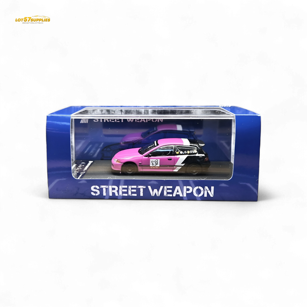 Street Weapon Honda Civic EG6 No Good Racing Pink 1:64