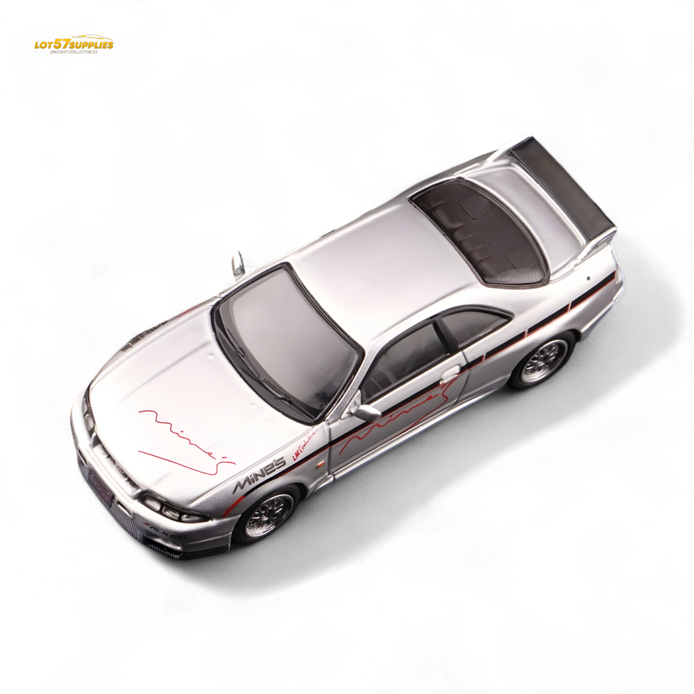 Inno64 NISSAN SKYLINE GR-R (R33) "Tuned by Mine's" Silver 1:64 (ONLINE ORDER ONLY)