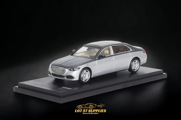 AR BOX 2021 Mercedes-Benz Maybach W223 Grey/ Hightech Silver 2-Tone Licensed Product 1:64 (ONLINE ORDER ONLY)