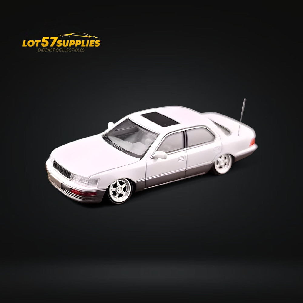 Fine works64 Lexus LS400 - White/Gray Double Stanced 1:64 (ONLINE ORDER ONLY)