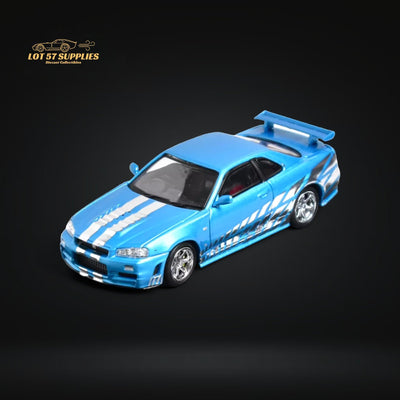 Stance Hunters Skyline GT-R R34 Z-Tune Guru Chrome Blue 888pcs 1:64 (ONLINE ORDER ONLY)