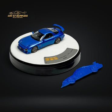 PGM Mazda RX-7 FD3S Metallic Blue Fully Openeable Luxury Base 1:64 (ONLINE ORDER ONLY)