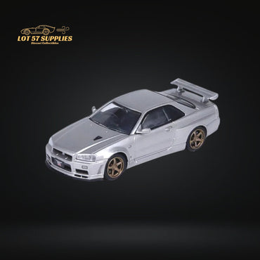 Inno64 NISSAN SKYLINE GT-R (R34) V-SPEC II SILVER 1:64 IN64-R34VS-SIL (ONLINE ORDER ONLY)