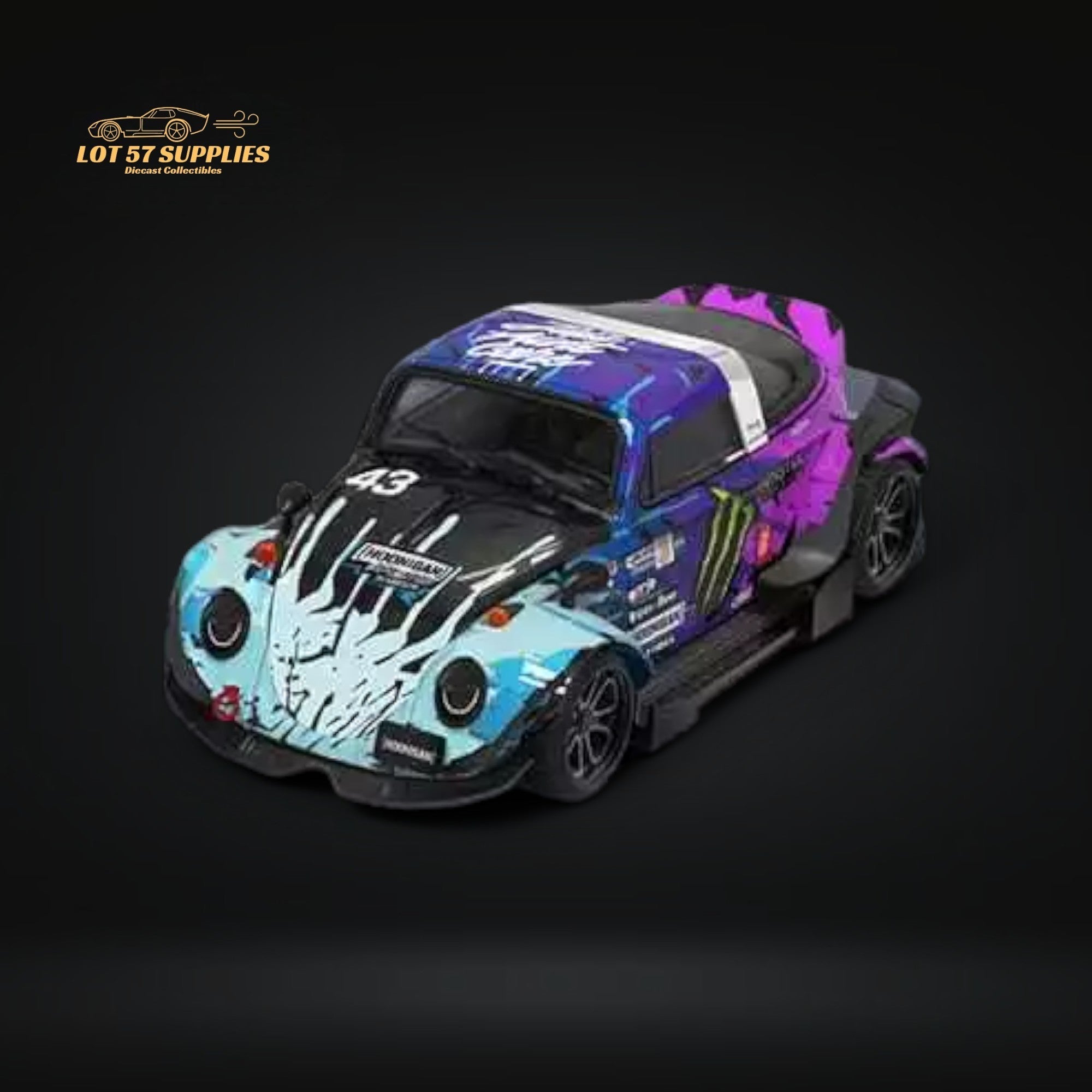 Mini Station Volkswagen Beetle Targa RWB in Pink Flower Livery 1:64 (ONLINE ORDER ONLY)