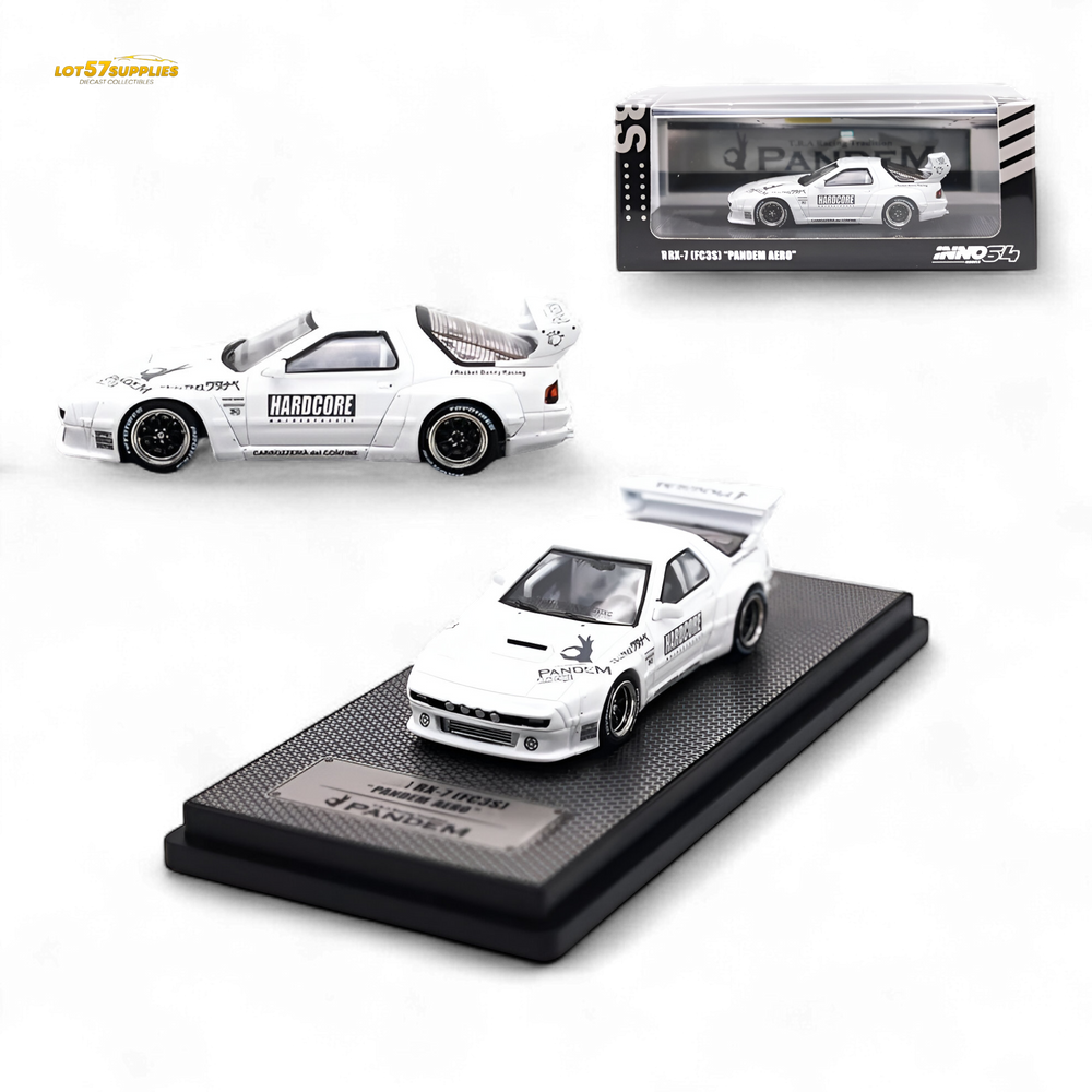 Inno64 MAZDA RX7 (FC3S) "PANDEM AERO" Hardcore Widebody Kit White 1:64 (ONLINE ORDER ONLY)