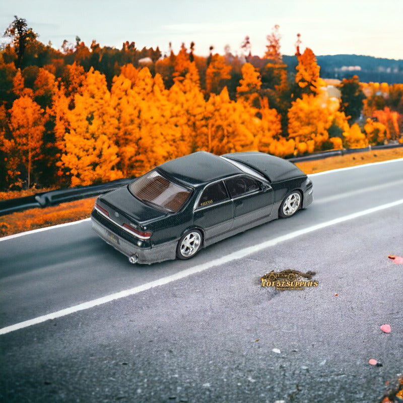 Tarmac Works Global64 VERTEX Toyota Mark II JZX100 Dark Green Metallic 1:64 T64G-024-GR (ONLINE ORDER ONLY)