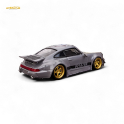 Flame Porsche 964 RWB Whale Tale in Cement Gray 1:64 (ONLINE ORDER ONLY)