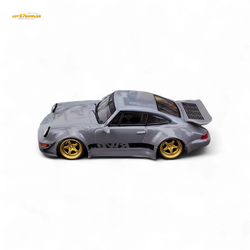 Flame Porsche 964 RWB Whale Tale in Cement Gray 1:64 (ONLINE ORDER ONLY)