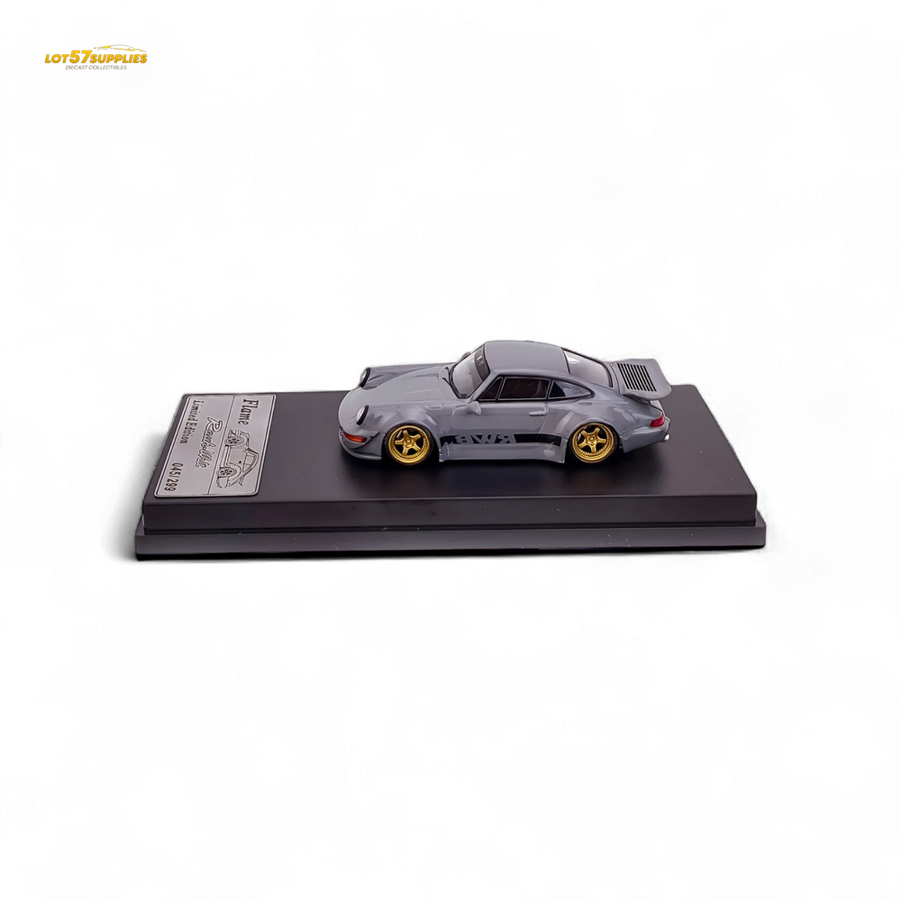 Flame Porsche 964 RWB Whale Tale in Cement Gray 1:64 (ONLINE ORDER ONLY)