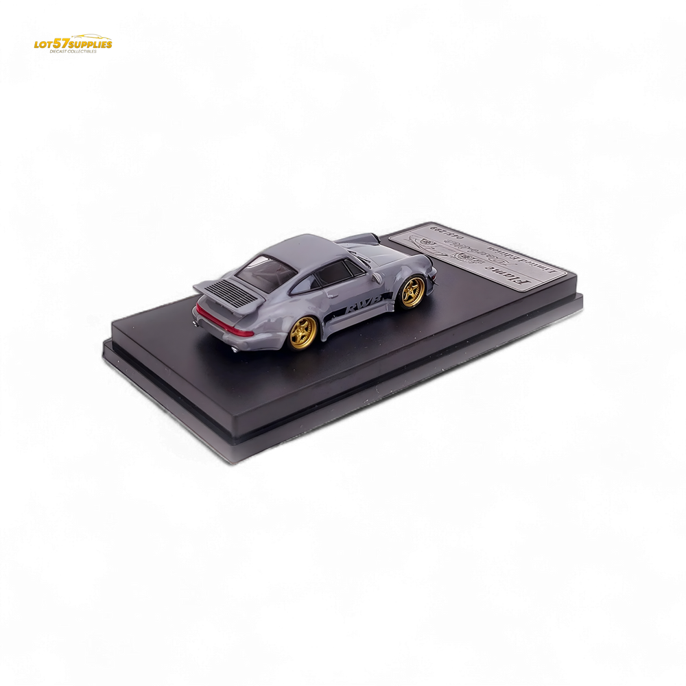 Flame Porsche 964 RWB Whale Tale in Cement Gray 1:64 (ONLINE ORDER ONLY)