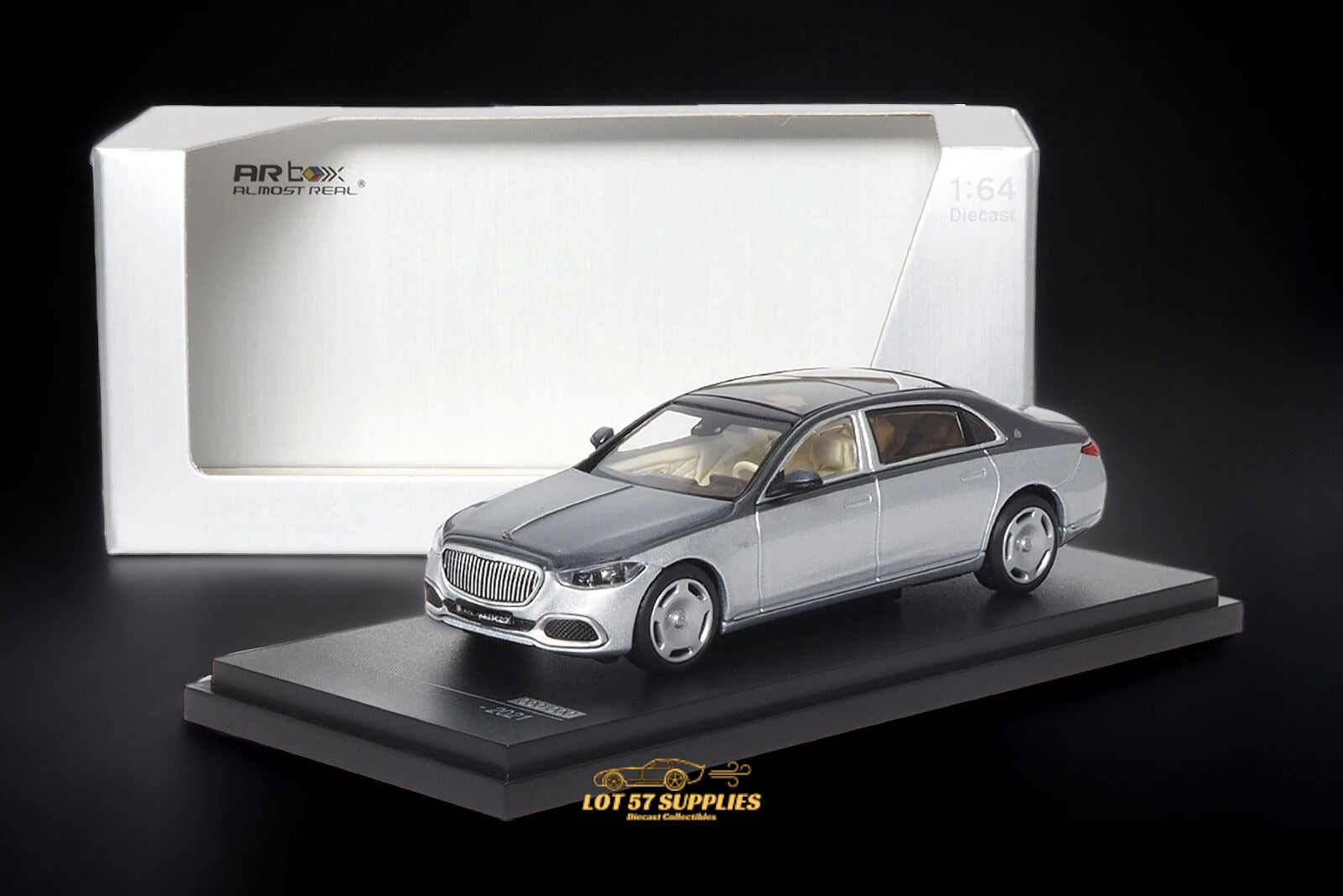 AR BOX 2021 Mercedes-Benz Maybach W223 Grey/ Hightech Silver 2-Tone Licensed Product 1:64 (ONLINE ORDER ONLY)