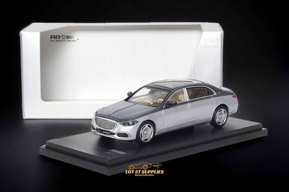 AR BOX 2021 Mercedes-Benz Maybach W223 Grey/ Hightech Silver 2-Tone Licensed Product 1:64 (ONLINE ORDER ONLY)