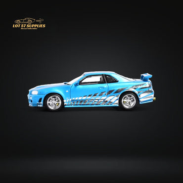 Stance Hunters Skyline GT-R R34 Z-Tune Guru Chrome Blue 888pcs 1:64 (ONLINE ORDER ONLY)