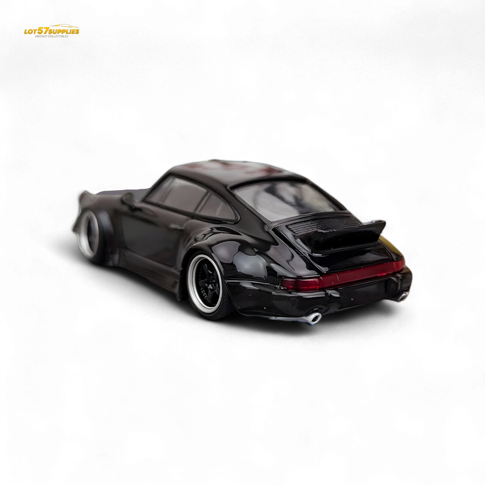 Flame Porsche 964 RWB Ducktail in Gloss Black 1:64 (ONLINE ORDER ONLY)
