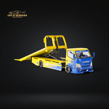 MicroTurbo HINO 300 Custom Flatbed Tow Truck Spoon Livery 1:64 (ONLINE ORDER ONLY)
