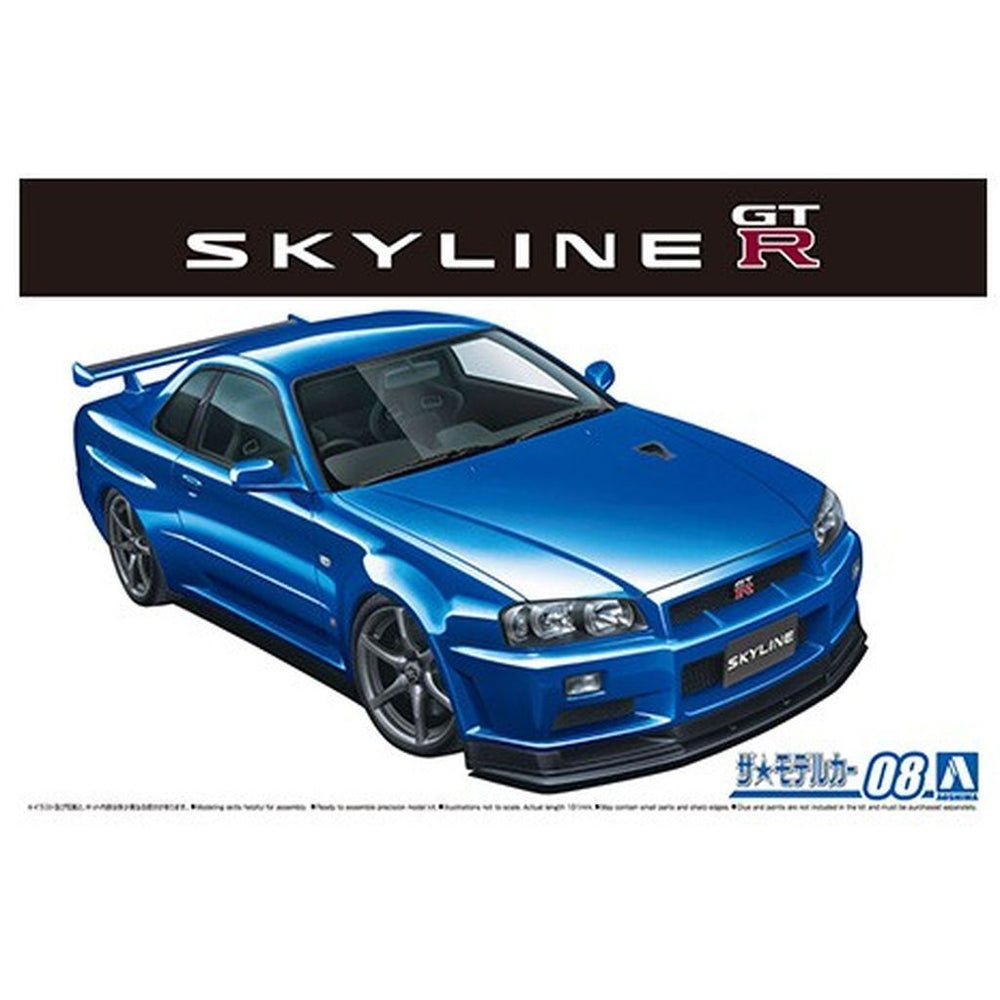 Aoshima: 1/24 NISSAN BNR34 SKYLINE GT-R V-spec? '02 Scale Model Kit #08 (ONLINE ORDER ONLY)