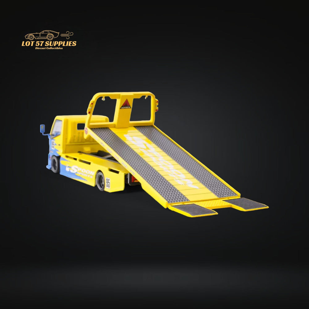 MicroTurbo HINO 300 Custom Flatbed Tow Truck Spoon Livery 1:64 (ONLINE ORDER ONLY)