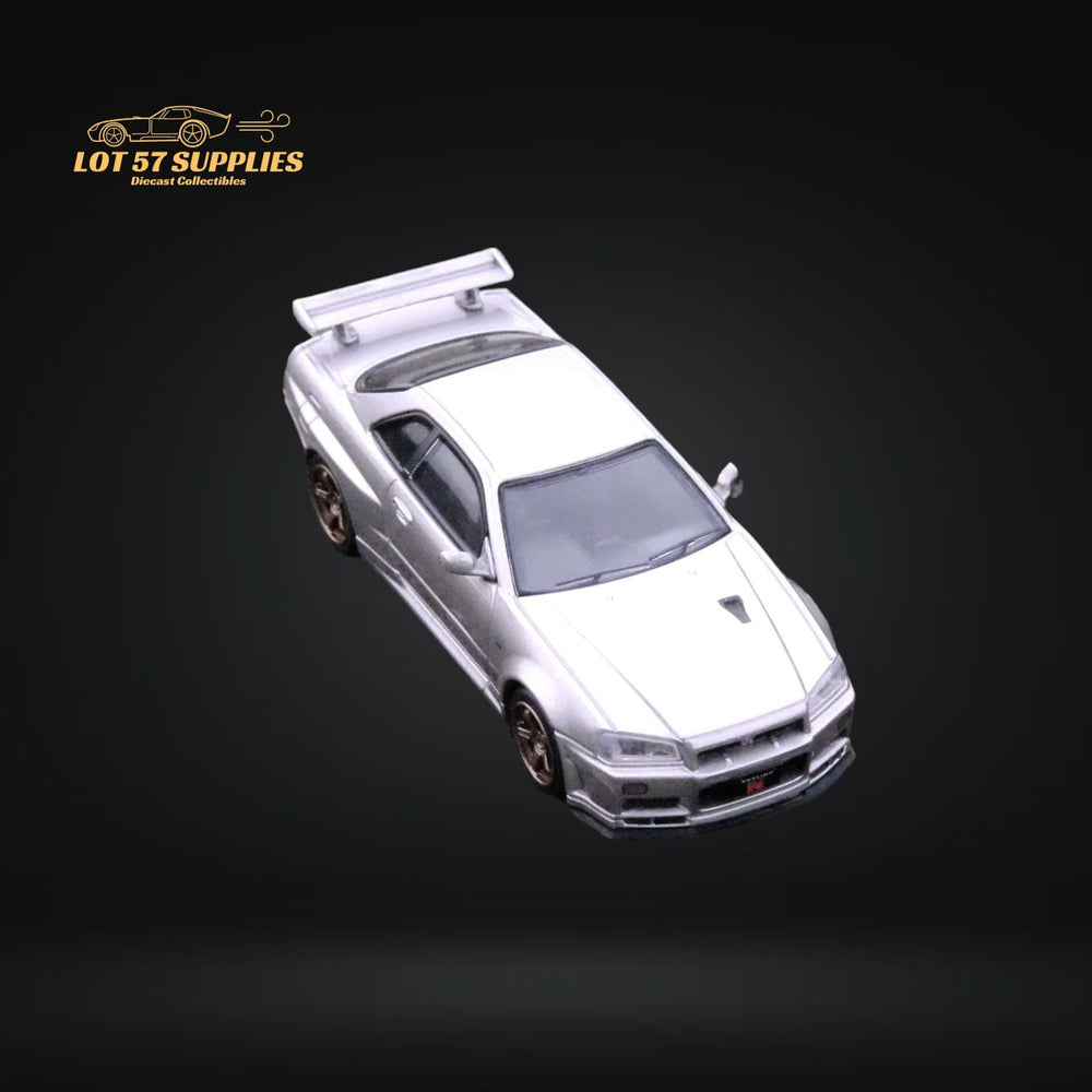Inno64 NISSAN SKYLINE GT-R (R34) V-SPEC II SILVER 1:64 IN64-R34VS-SIL (ONLINE ORDER ONLY)