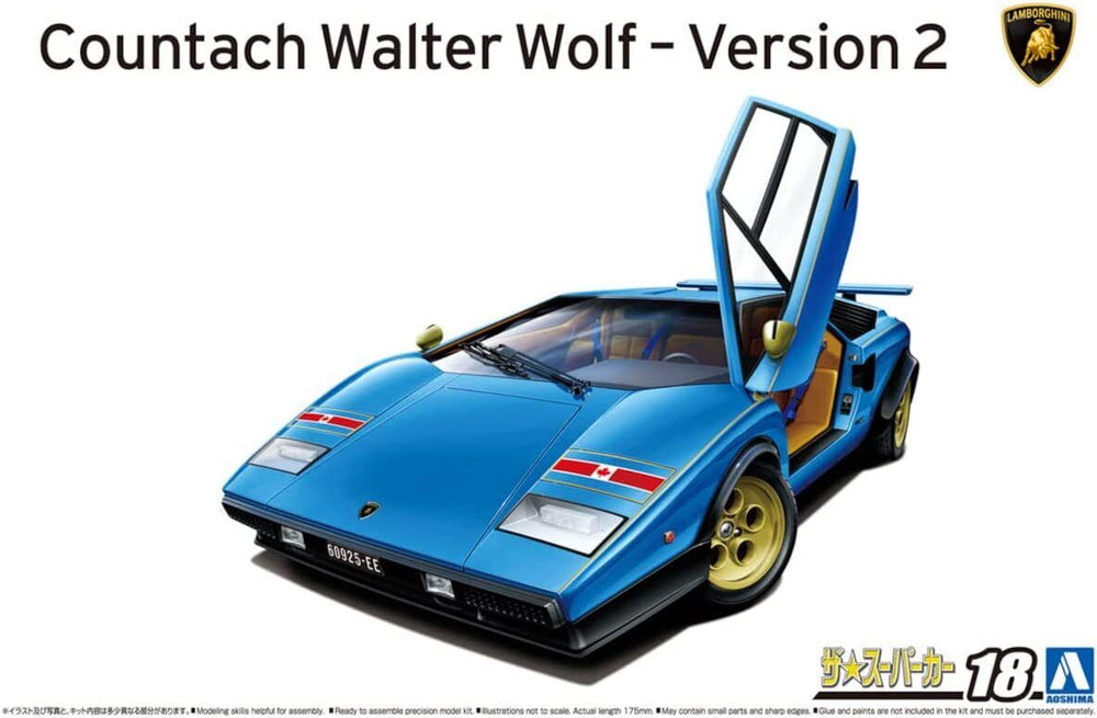 Aoshima: 1/24 '76 WOLF Countach Version 2 Scale Model Kit #18 (ONLINE ORDER ONLY)