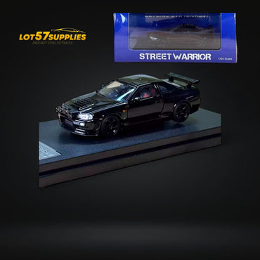 Street Weapon Nissan (R34) GT-R in Black Snow Drift 1:64 (ONLINE ORDER ONLY)