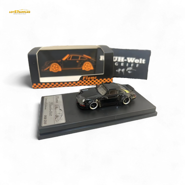 Flame Porsche 964 RWB Ducktail in Gloss Black 1:64 (ONLINE ORDER ONLY)