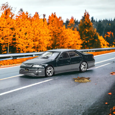 Tarmac Works Global64 VERTEX Toyota Mark II JZX100 Dark Green Metallic 1:64 T64G-024-GR (ONLINE ORDER ONLY)