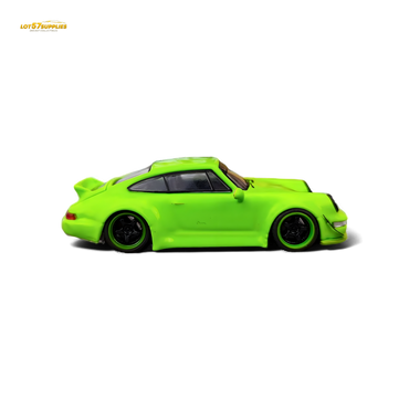 Flame Porsche 964 RWB Ducktail in Fluorescent Green 1:64 (ONLINE ORDER ONLY)