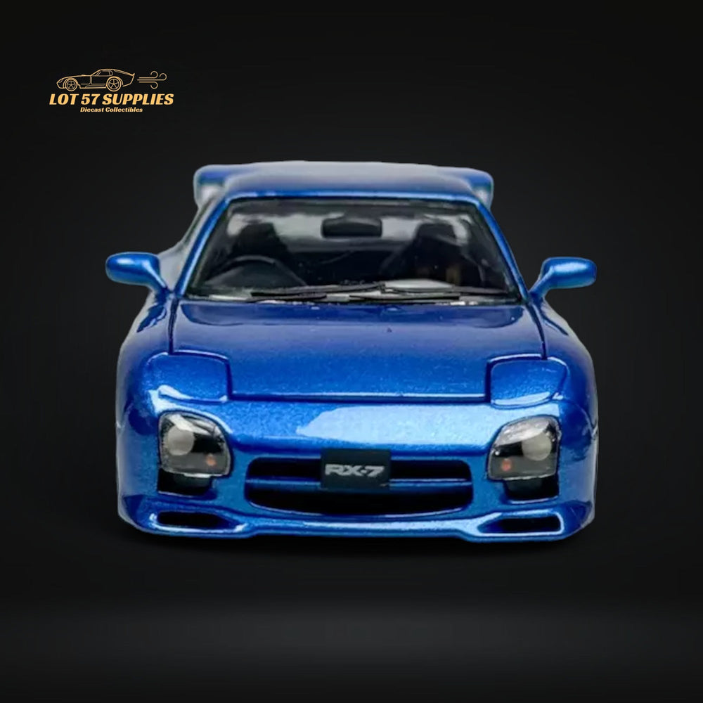 PGM Mazda RX-7 FD3S Metallic Blue Fully Openeable Luxury Base 1:64 (ONLINE ORDER ONLY)