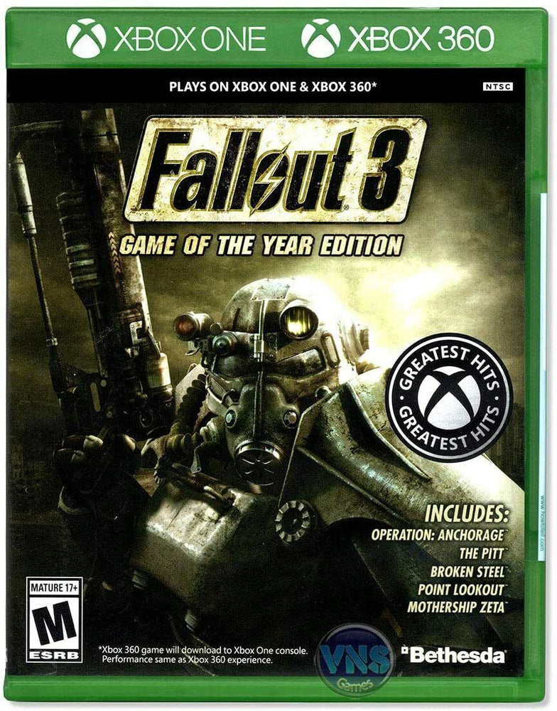 Fallout 3: Game Of The Year Edition (Platinum Hits) (Xbox 360/Xbox One) (ONLINE ORDER ONLY)