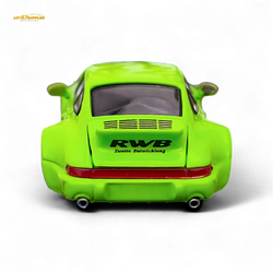 Flame Porsche 964 RWB Ducktail in Fluorescent Green 1:64 (ONLINE ORDER ONLY)