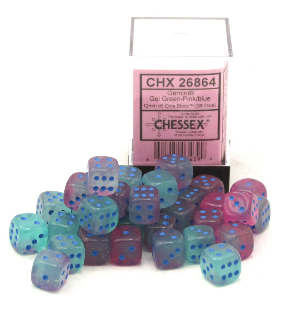 CHESSEX: D6 Gemini™ DICE SETS - 12mm (ONLINE ORDER ONLY)