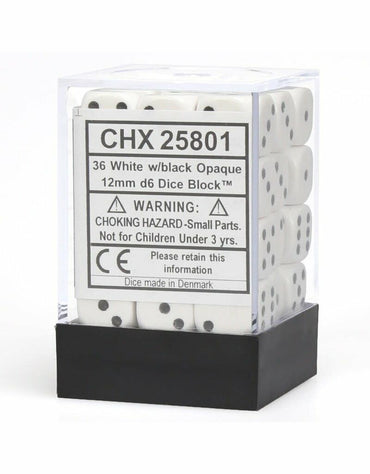 Chessex: D6  Opaque Dice sets - 12mm (ONLINE ORDER ONLY)