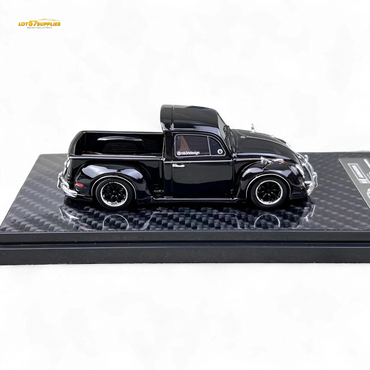 YM Model Volkswagen Beetle Pickup Truck FUSCUP Black 1:64
