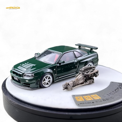 PGM Nissan GTR R34 Z-TUNE - British Green 1:64 Luxury Box 1:64 (ONLINE ORDER ONLY)