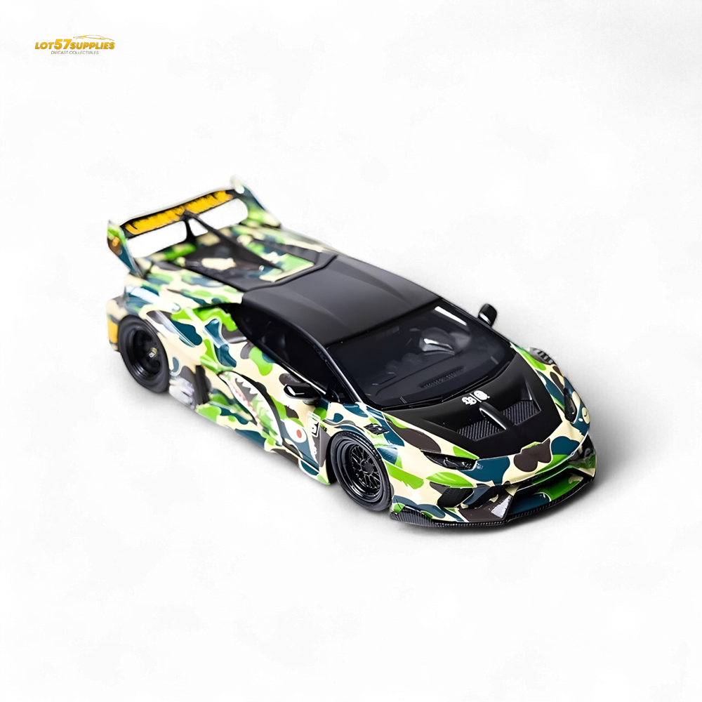 Flame Huracan LP610-4 LWBK WideBody Resin - CAMOUFLAGE 1:64 (ONLINE ORDER ONLY)