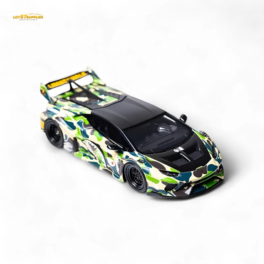 Flame Huracan LP610-4 LWBK WideBody Resin - CAMOUFLAGE 1:64 (ONLINE ORDER ONLY)