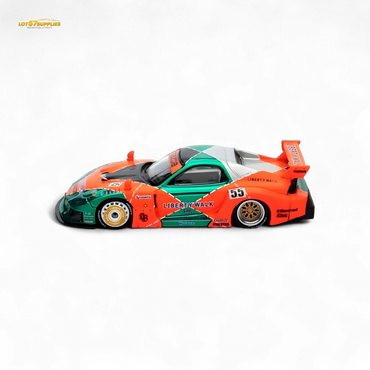 Inno64 CHASE Mazda RX-7 LBWK FD3S Orange/Green MDX 24' 1:64 (ONLINE ORDER ONLY)