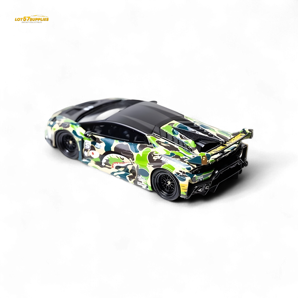 Flame Huracan LP610-4 LWBK WideBody Resin - CAMOUFLAGE 1:64 (ONLINE ORDER ONLY)