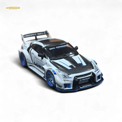 MC LB GTR R35 GT - White Blue Stripe Carbon Roof 1:64 (ONLINE ORDER ONLY)