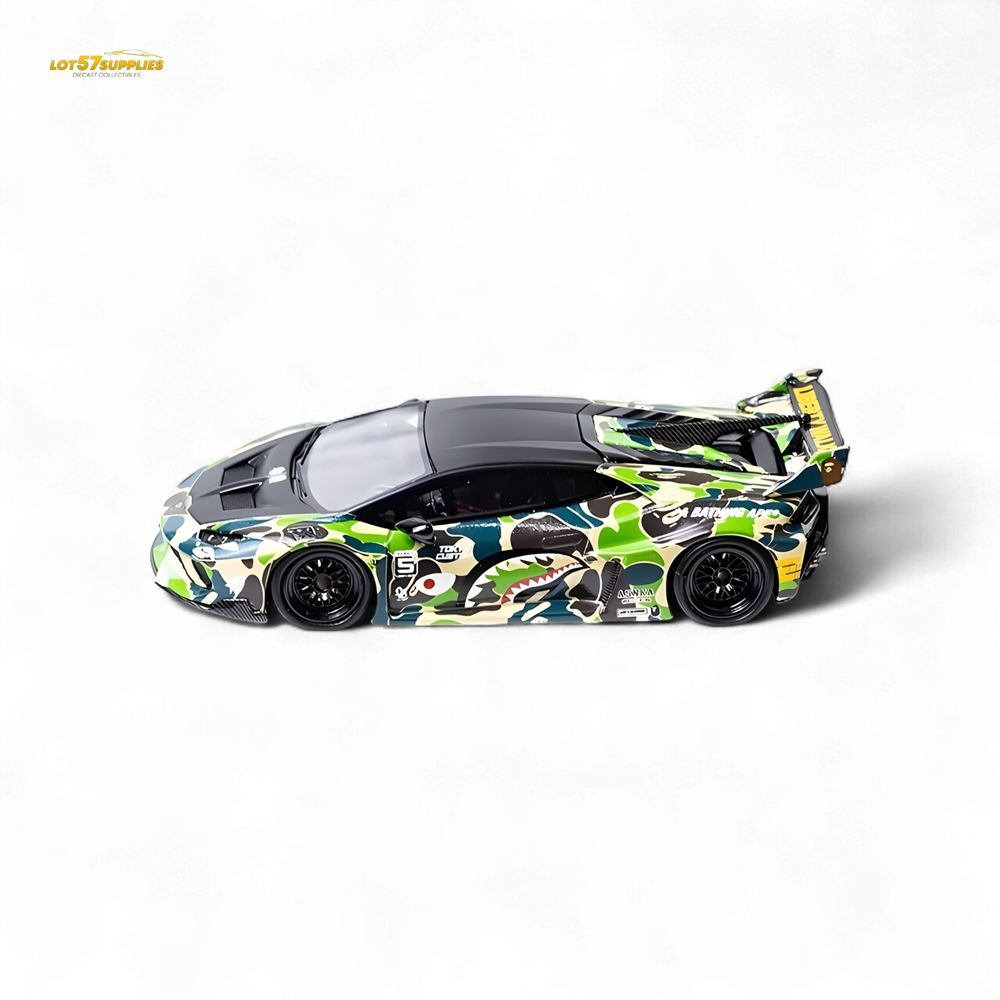 Flame Huracan LP610-4 LWBK WideBody Resin - CAMOUFLAGE 1:64 (ONLINE ORDER ONLY)