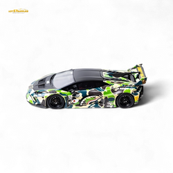 Flame Huracan LP610-4 LWBK WideBody Resin - CAMOUFLAGE 1:64 (ONLINE ORDER ONLY)