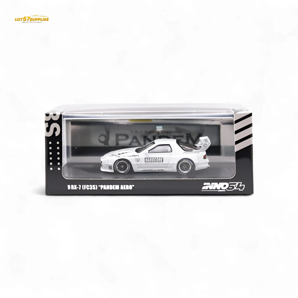 Inno64 MAZDA RX7 (FC3S) "PANDEM AERO" Hardcore Widebody Kit White 1:64 (ONLINE ORDER ONLY)